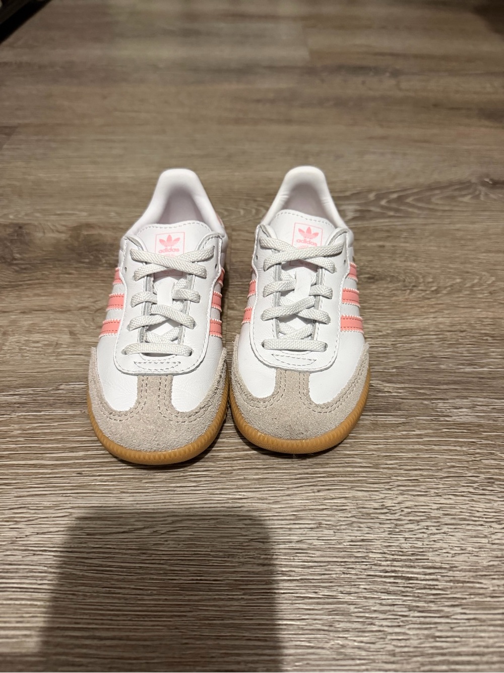 adidas Kids Sneakers in White, Pink and Tan
